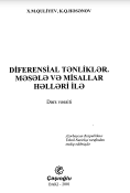 DİFERENSİAL TƏNLİKLƏR. MƏSƏLƏ VƏ MİSALLAR HƏLLƏRİ İLƏ